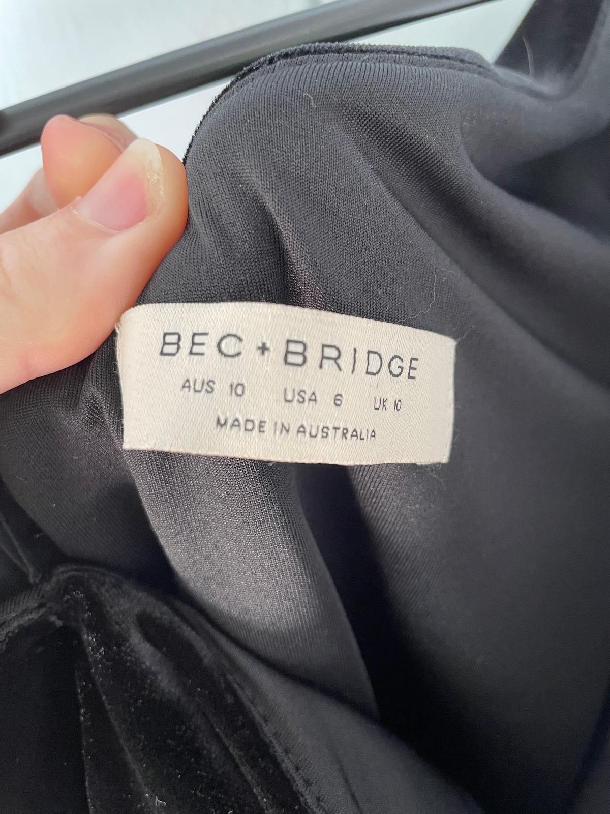 Bec and Bridge Oliviane Velvet Asymmetrical Midi Black Size 10 photo 6