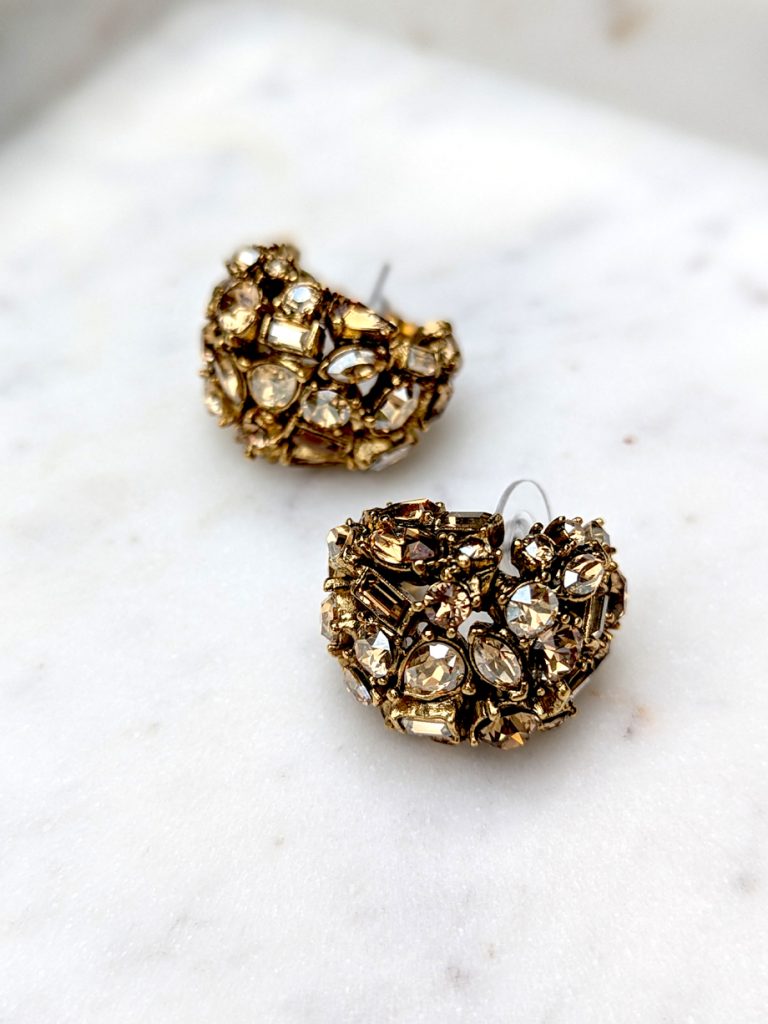 Oscar De La Renta Crystal Cluster Earrings photo 4