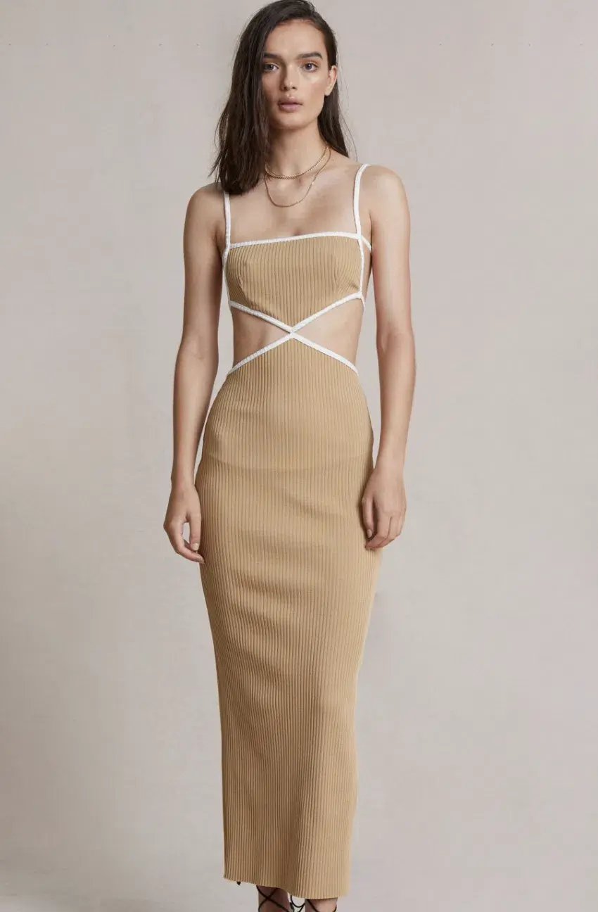Bec & Bridge Coyote Midi Dress in Camel - Size 6 photo 6