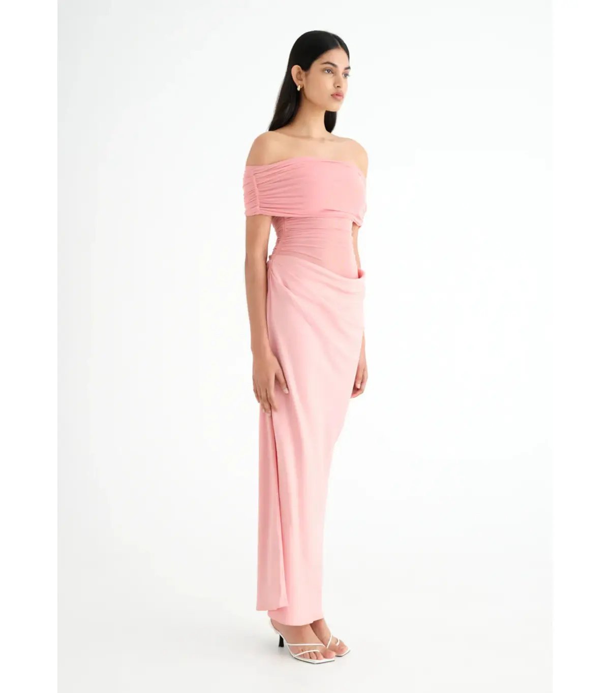 Benni Yasmin Off-Shoulder Maxi Dress Candy Floss Size AU 6 photo 2