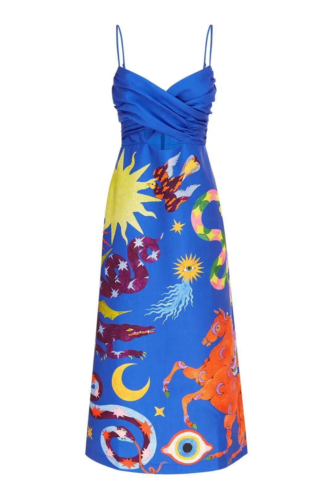 Alemais Guardian Midi Dress Blue Print Size 14 photo 5