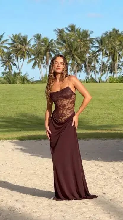 Natalie Rolt Sloane Gown Espresso Size AU 6 photo 4