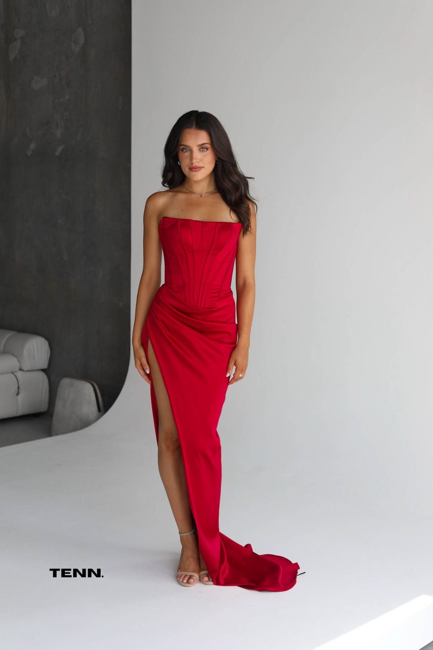 Lia Stublla Celeste Gown - Red photo 3