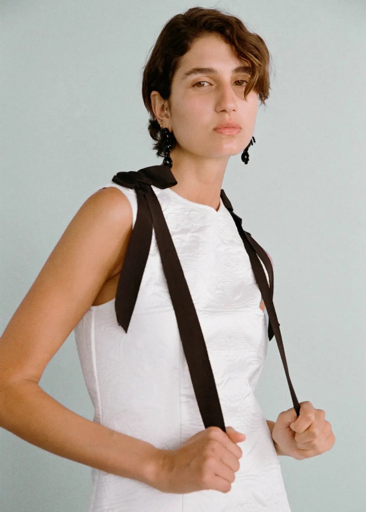 Lovaan Lena Dress Recycled Poly Taffeta White Size 8 photo 2