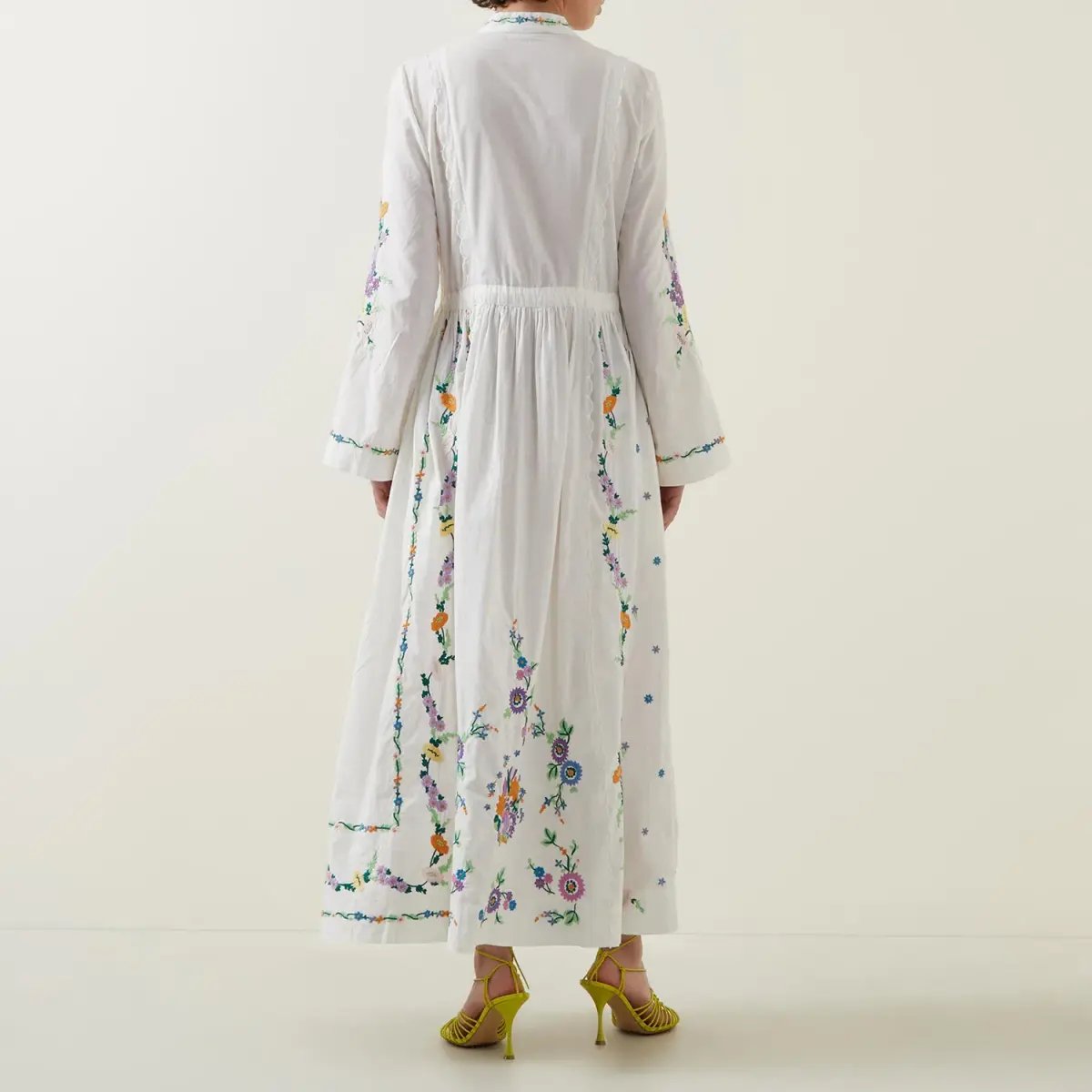 Alemais Willa Embroidered Shirt Dress White Floral Size AU 10 photo 10