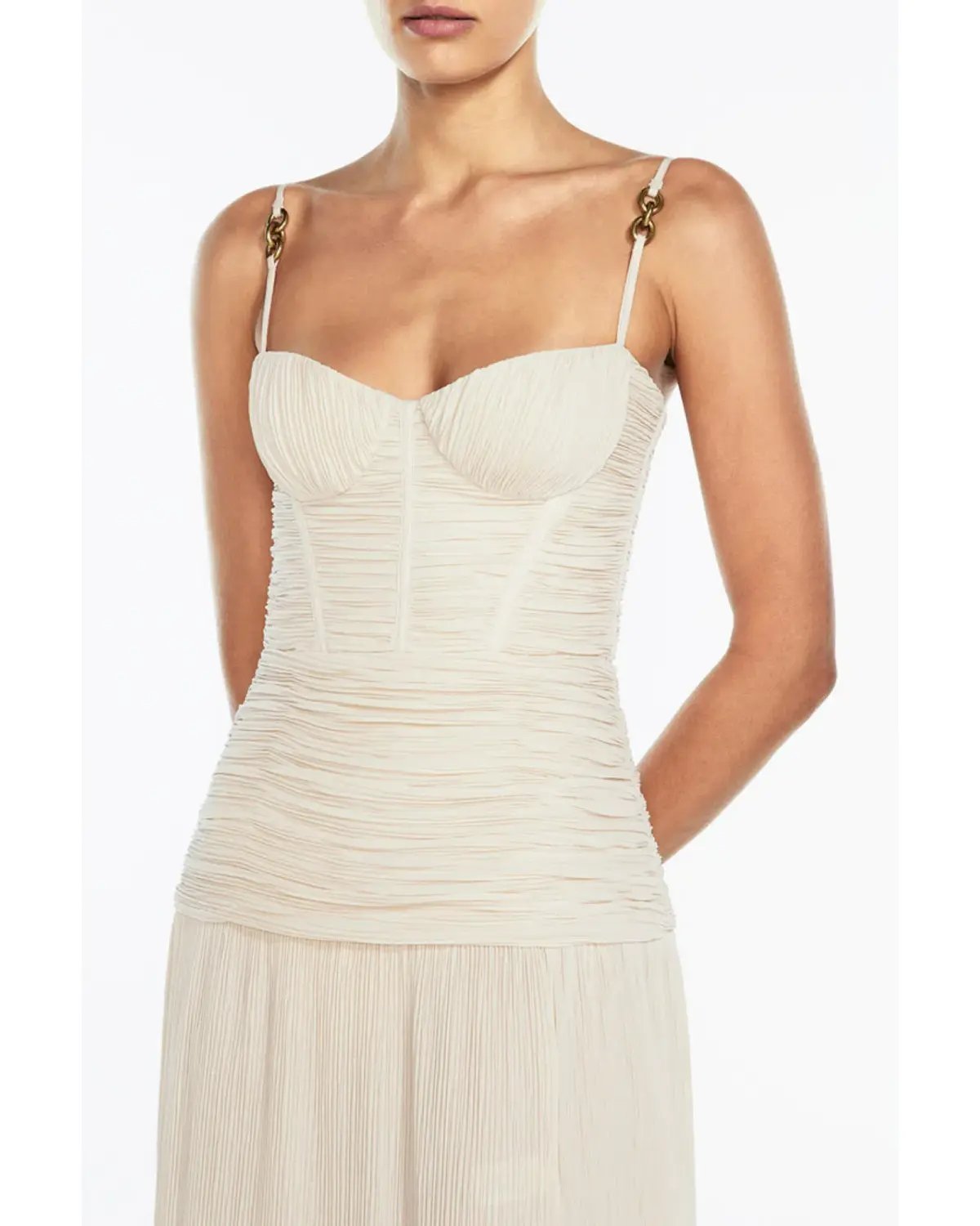Manning Cartell Double Time Pleat Dress Nougat Size AU 8 photo 2