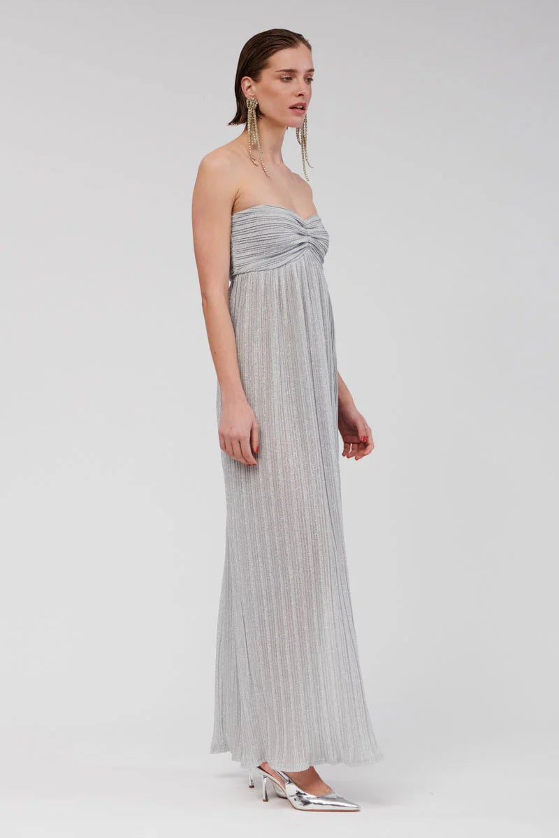 SUBOO STEVIE BUSTIER MAXI DRESS - SILVER photo 4