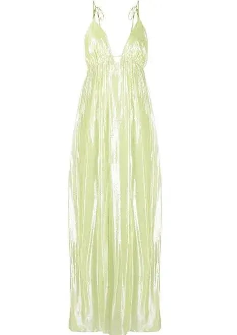 Manning Cartell Neon Heart Maxi Dress Lime Green Size 10 photo 3