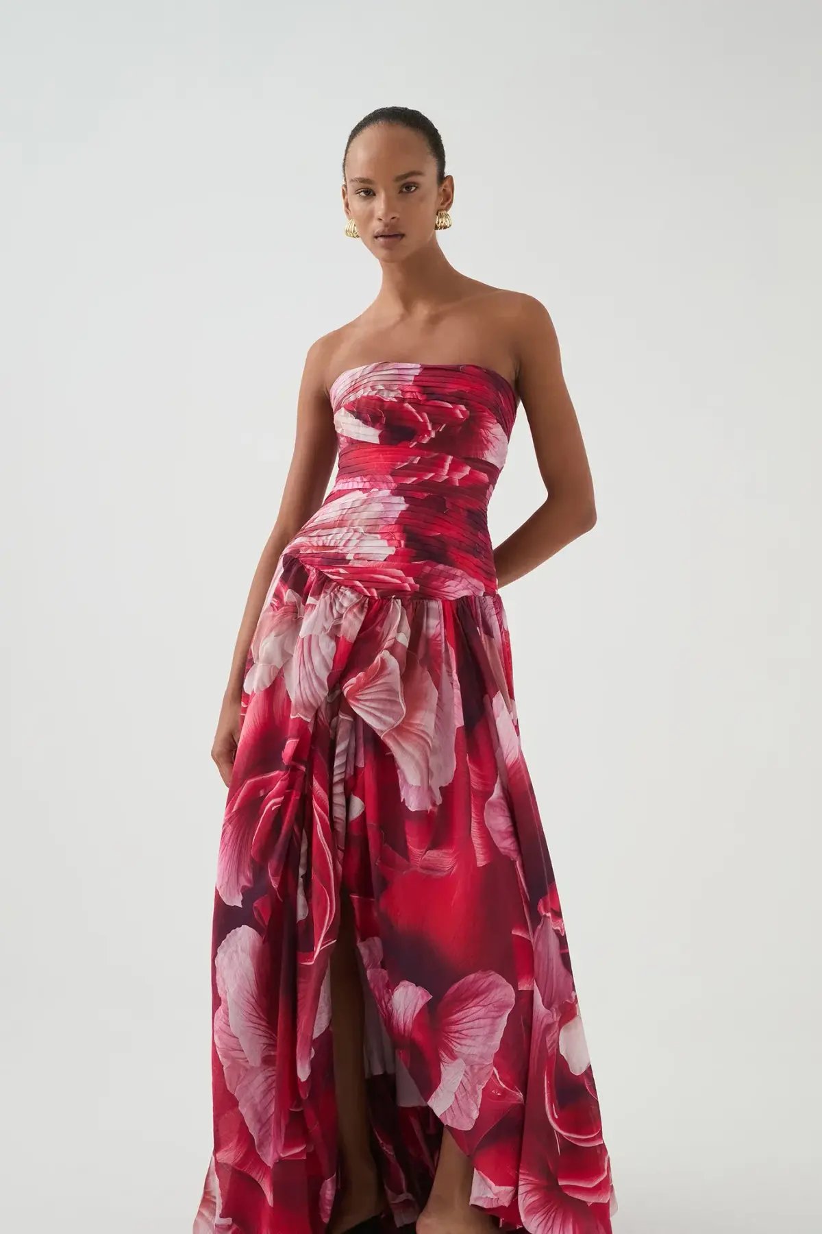 Aje Flora Gown Prismatic Floral Red Size AU 10/M photo 5