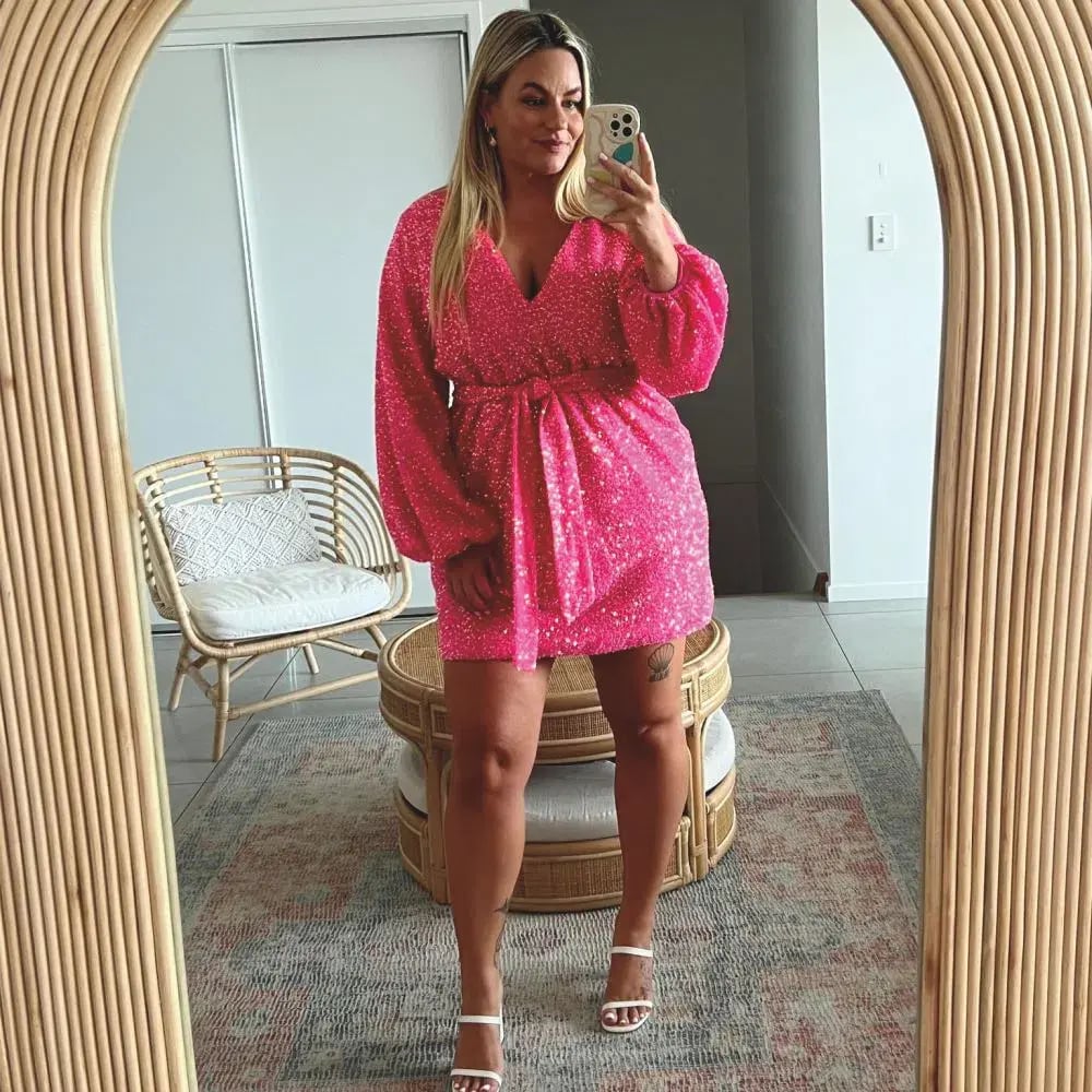 Sheike Xanadu Mini Dress Pink Size 14 photo 4