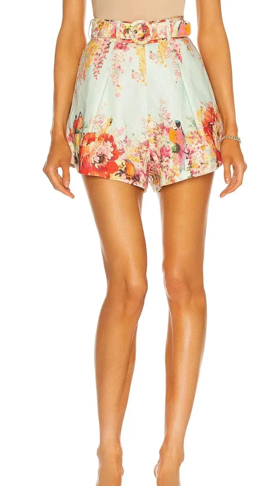 Zimmermann Mae Floral Tuck Shorts Mint Floral Size 1 / AU size 10 photo 2