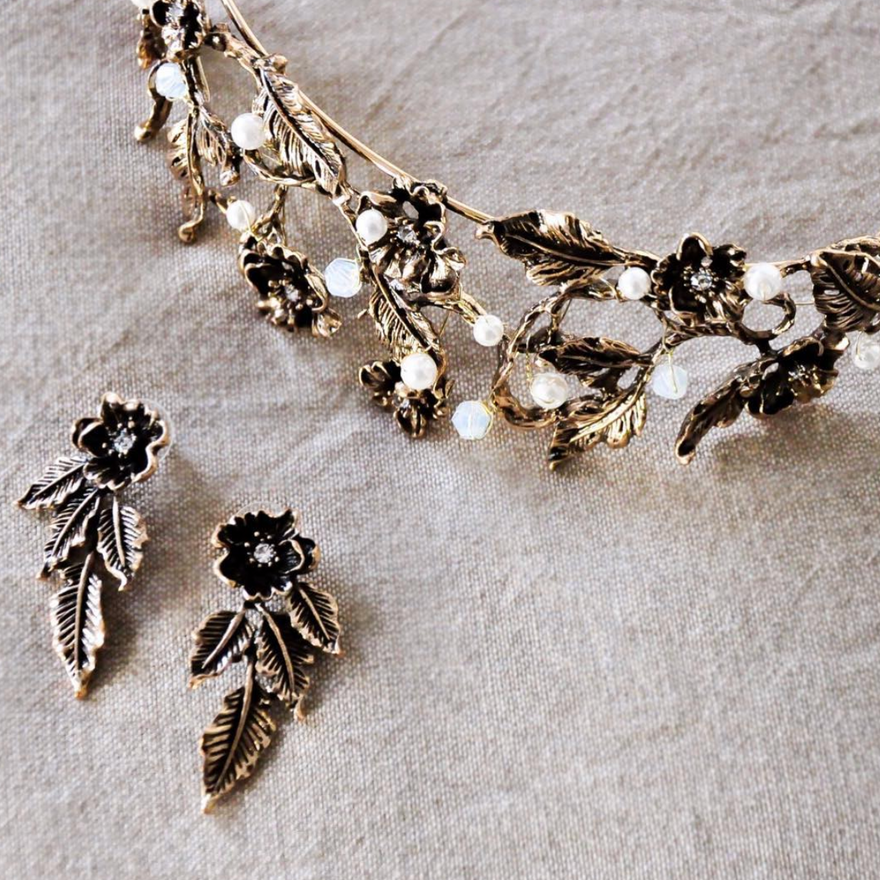 Ashlee Lauren Vintage Floral Earrings photo 2