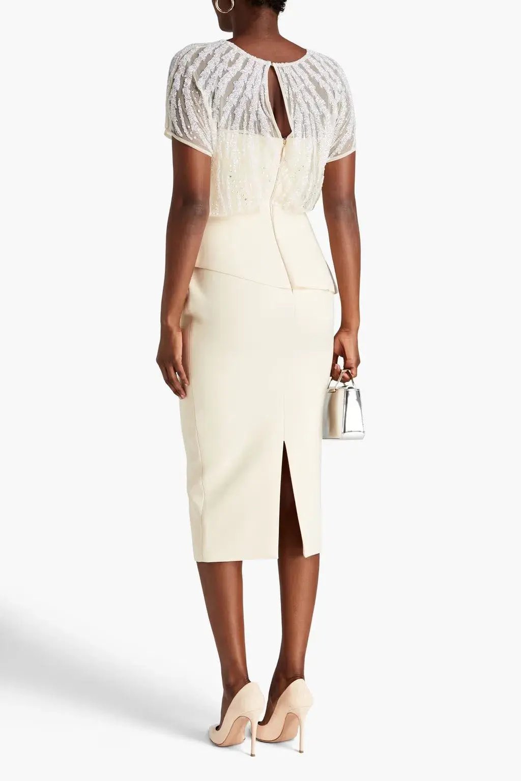 Rachel Gilbert Cole Embellished Midi Dress Cream  Size 1/Au 8 photo 2