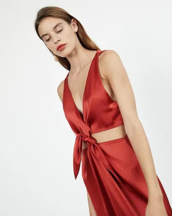 Nanushka Regina Dress Size Red XS/Au 6 photo 2