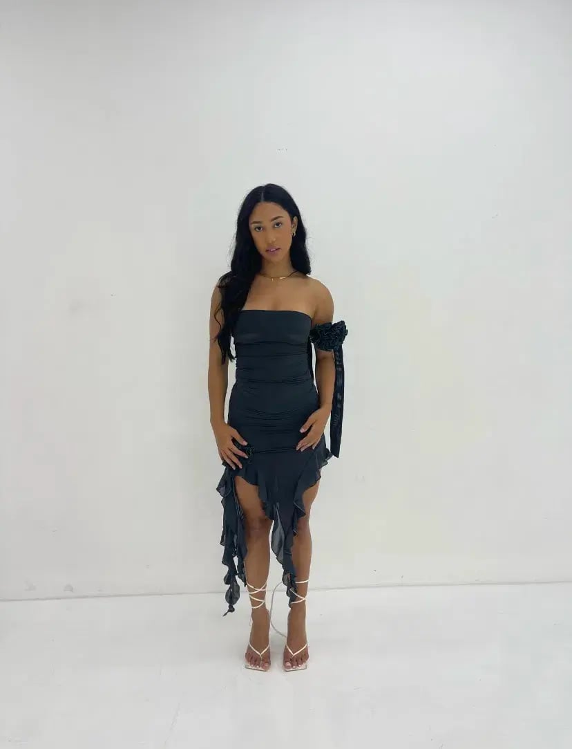 Fanci Club Crime Dress Black Size S/AU 8 photo 3