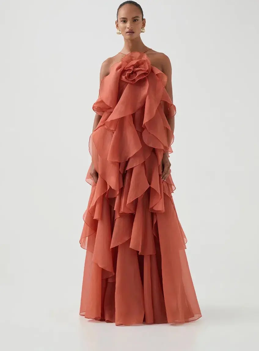 AJE Pandorea Layered Maxi Dress Cora Clay Size 8 photo 2
