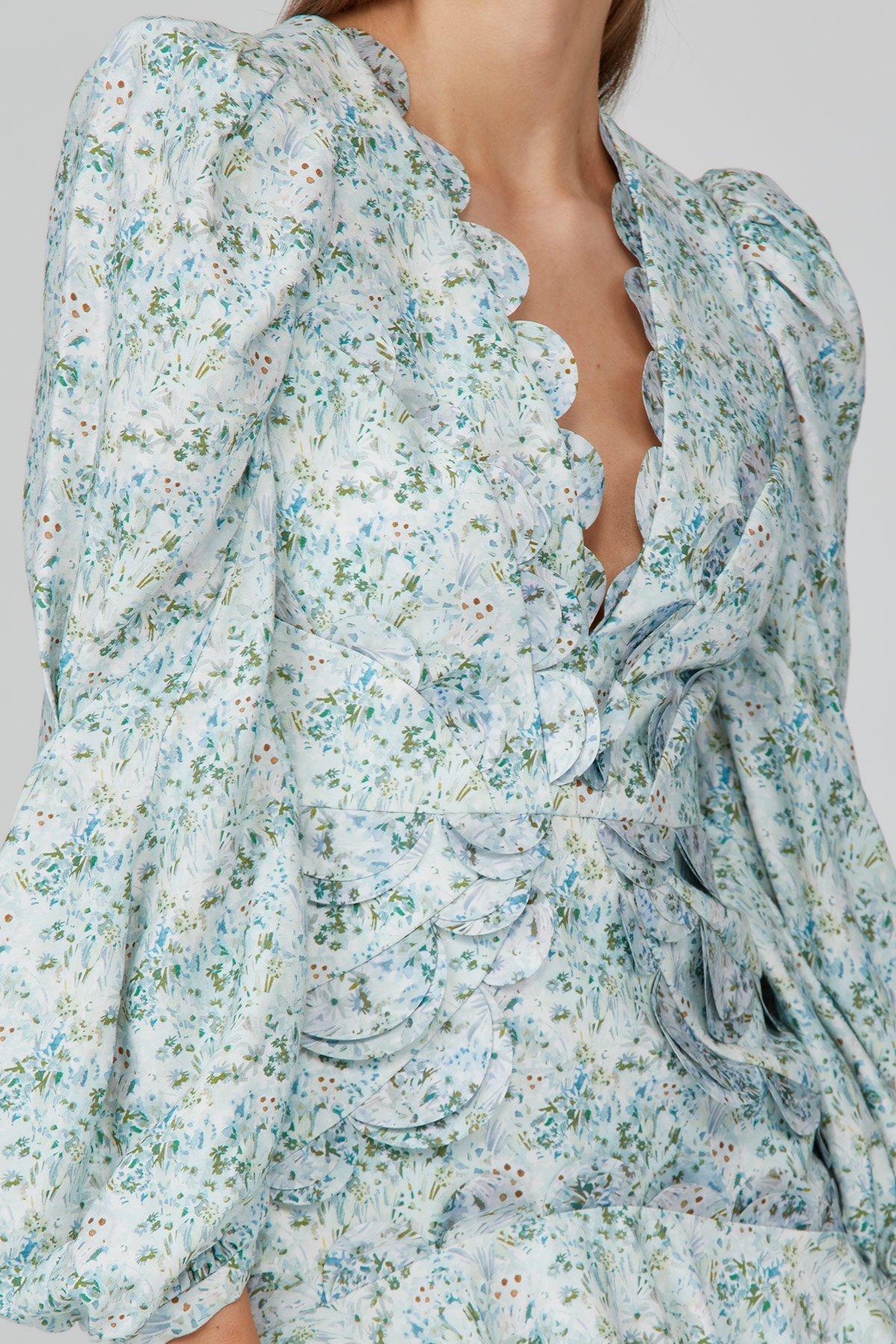 Acler Dixon Mini Dress Blue Floral Size 8 photo 5