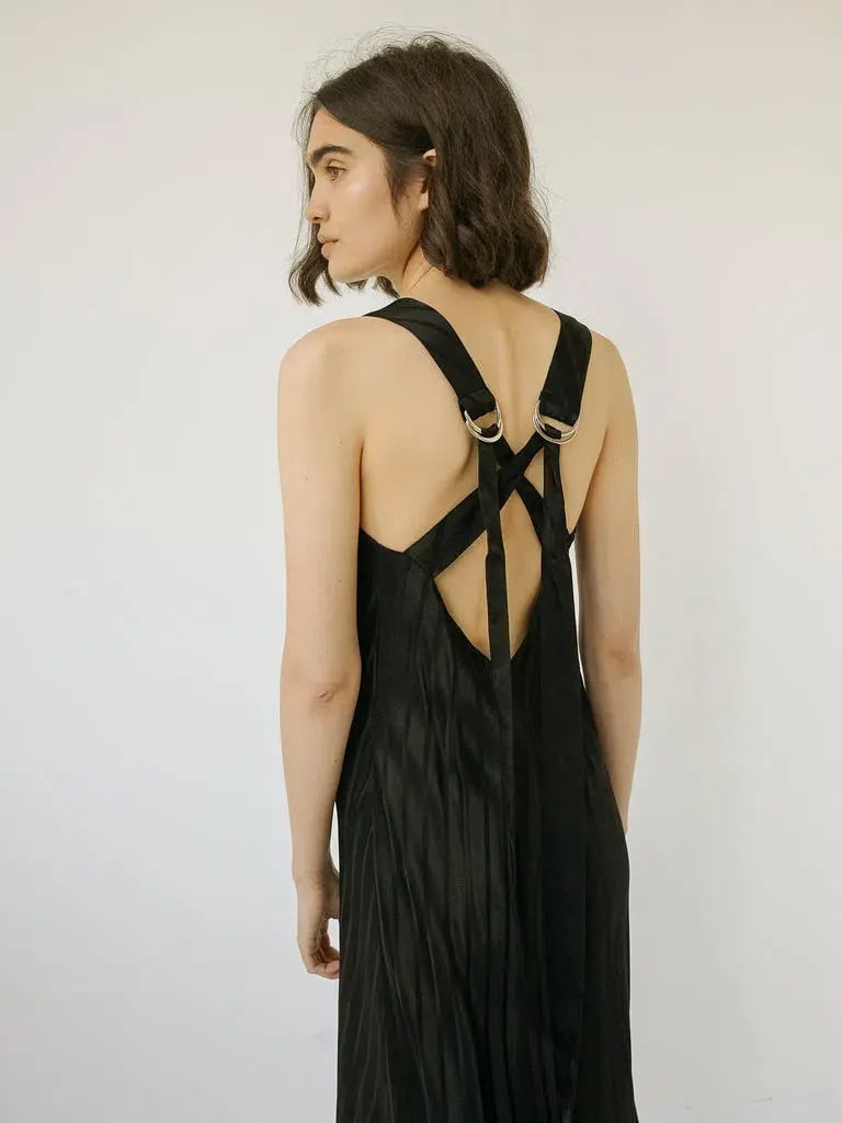 Lee Matthews Tamara Bias Maxi Dress Black Size 14 photo 3