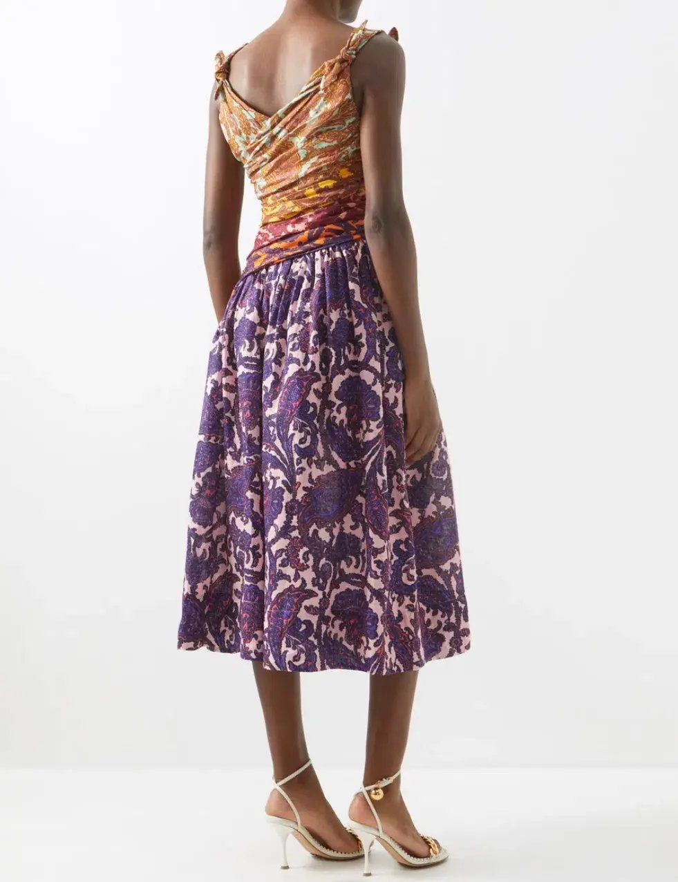 Zimmermann Tiggy Bow Midi Dress Spliced Paisley Size 3/Au 14 photo 2