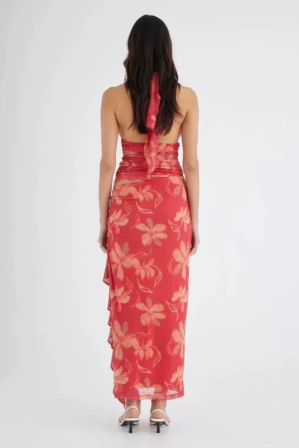 Benni Penelope Maxi Dress in Hibiscus Floral Size 8 photo 3