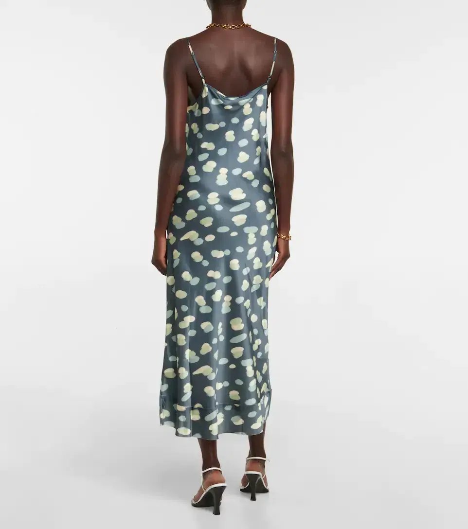 Lee Mathews Bella Printed Silk Satin Slip Dress Print Size 6 photo 2