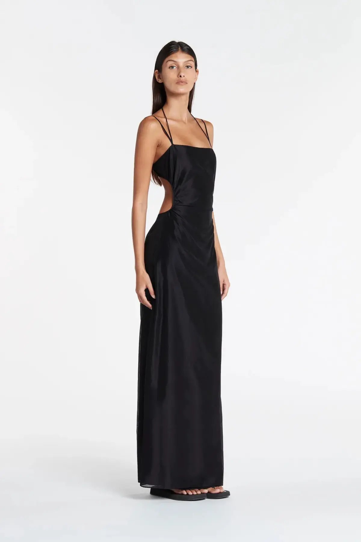Sir the Label Lucelia Cut Out Midi Dress in Black Size 1 / AU 8 photo 2