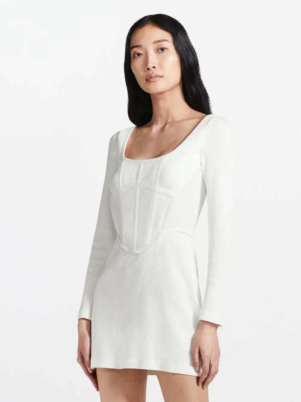 Dion Lee Rib Corset Mini Dress Ivory Size 4 photo 3
