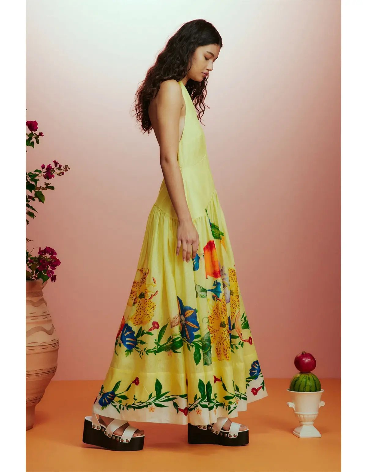 Alémais Dahlia Halter Gown Yellow Size 10 photo 2