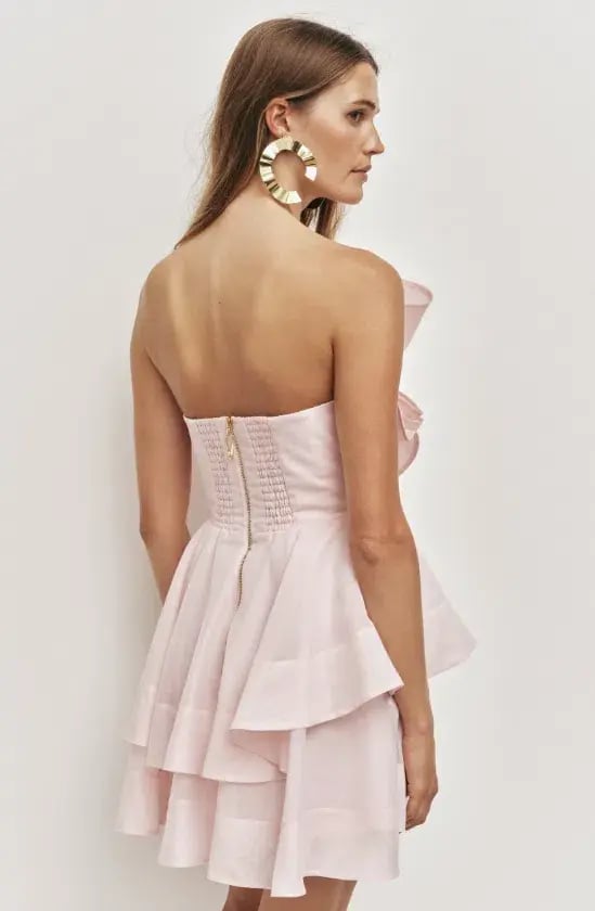 AJE Selestia Mini Dress Ash Pink Size 10 photo 2