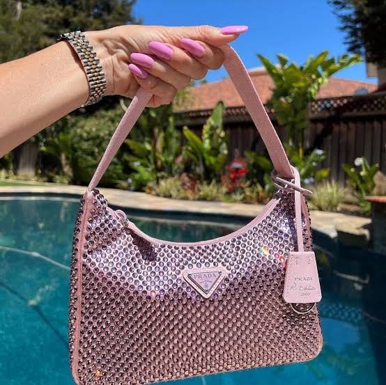 Prada Satin Mini-bag With Crystals, Pink photo 2