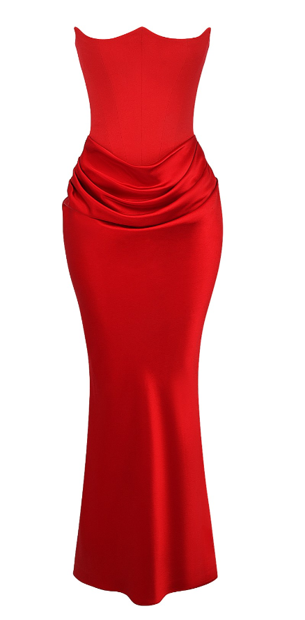 House of CB Persephone Strapless Corset Dress - Red photo 2