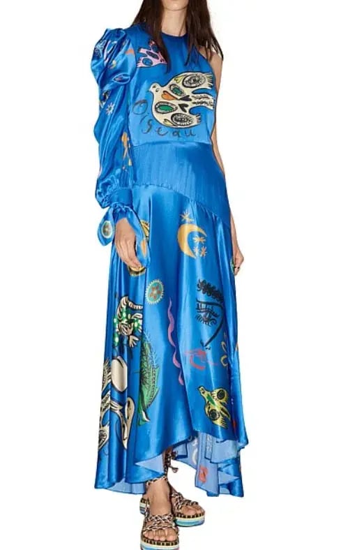 Alemais Soleil One Shoulder Midi Dress Blue Size 6 photo 5