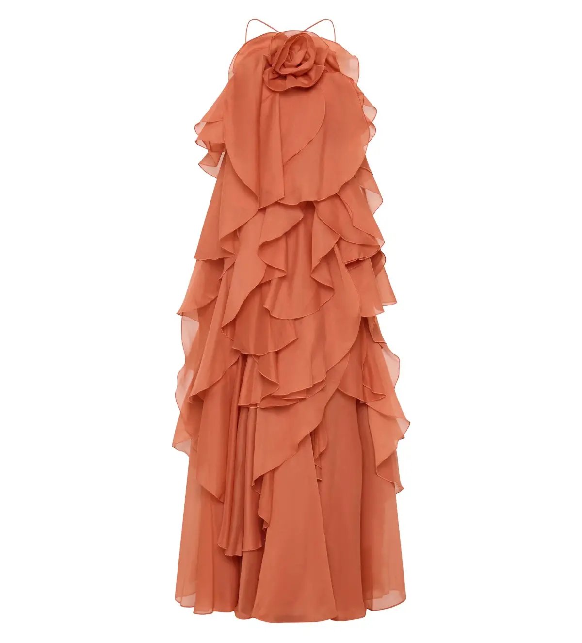 Aje Pandorea Layered Maxi Dress Coral Clay Size AU 14 photo 5