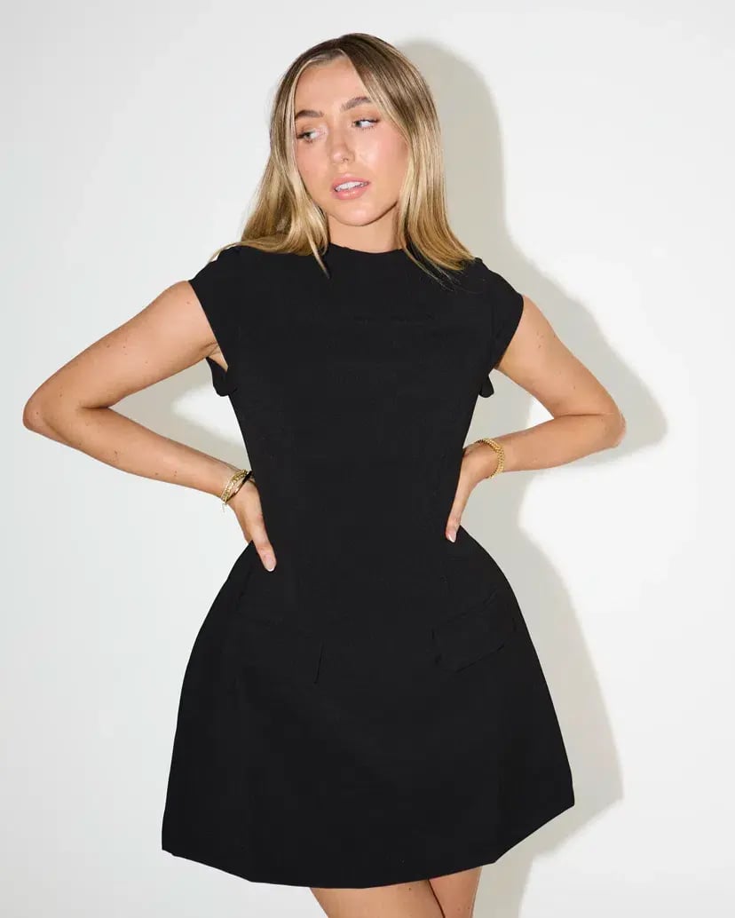 Odd Muse Cap Sleeve Mini Dress Black Size XS / AU 6 photo 2