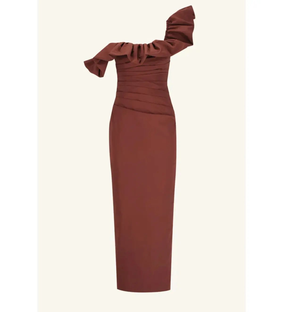 Shona Joy Cambell Ruffle Draped Maxi in Espresso Size 8 photo 5