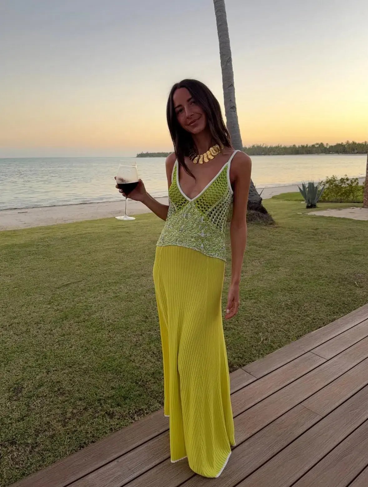 Christopher Esber Grafted Duo Cami Gown Yellow Size S / Aus 8 photo 4
