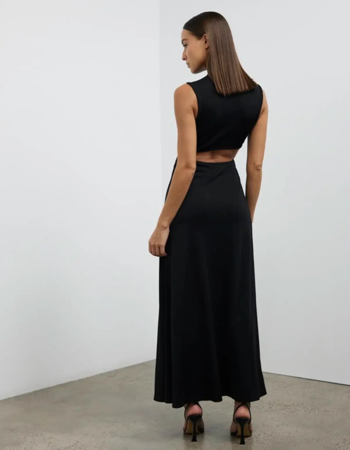 Christopher Esber Ruched Quartz Abacus Dress Black Size 8 photo 3