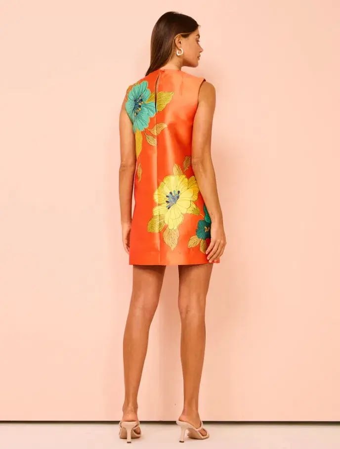 Alémais Piato Mini Dress Orange Print Size AU 10 photo 9