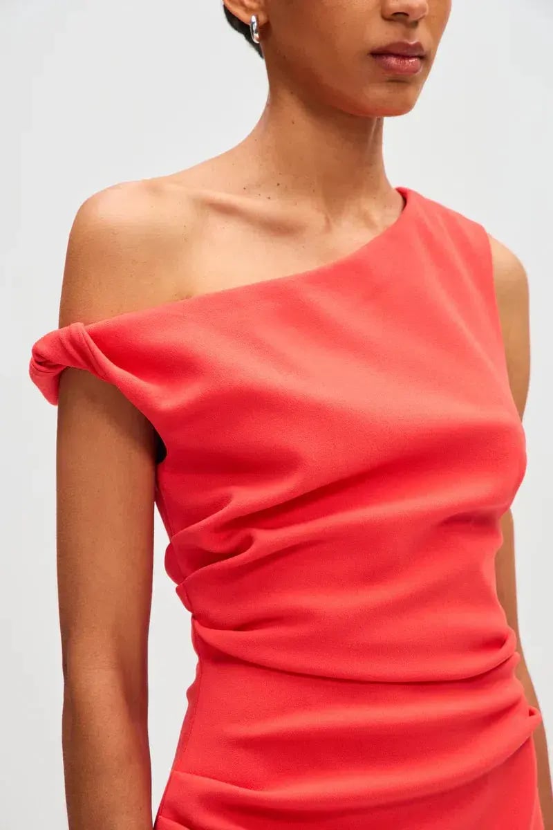 MISHA Mallory Crepe Mini Dress in Coral Size 8/S photo 3