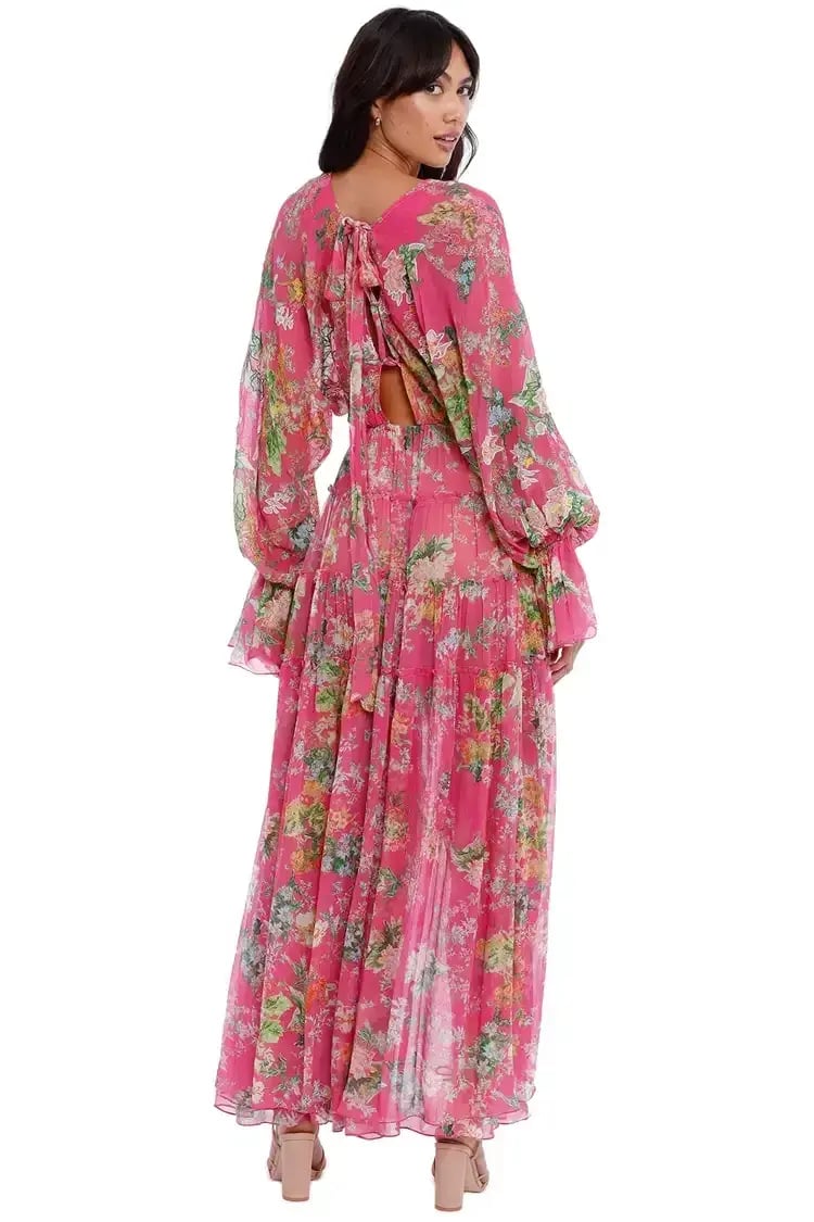 Hemant & Nandita Miyu Hi Lo Dress in Pink Size 10 photo 5