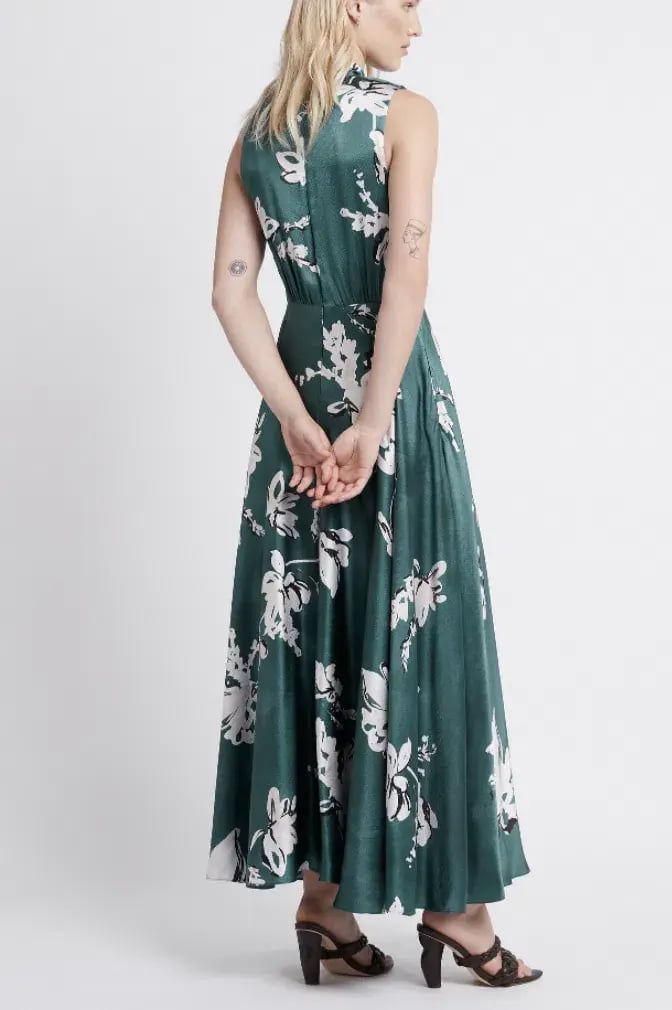 Aje Efflorescent Dress Green Print Size 8 photo 2
