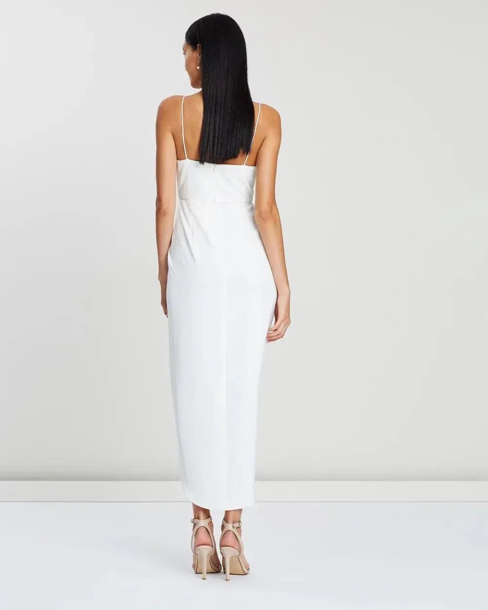 Shona Joy Core Cocktail Draped Maxi Dress White Size 14 photo 2