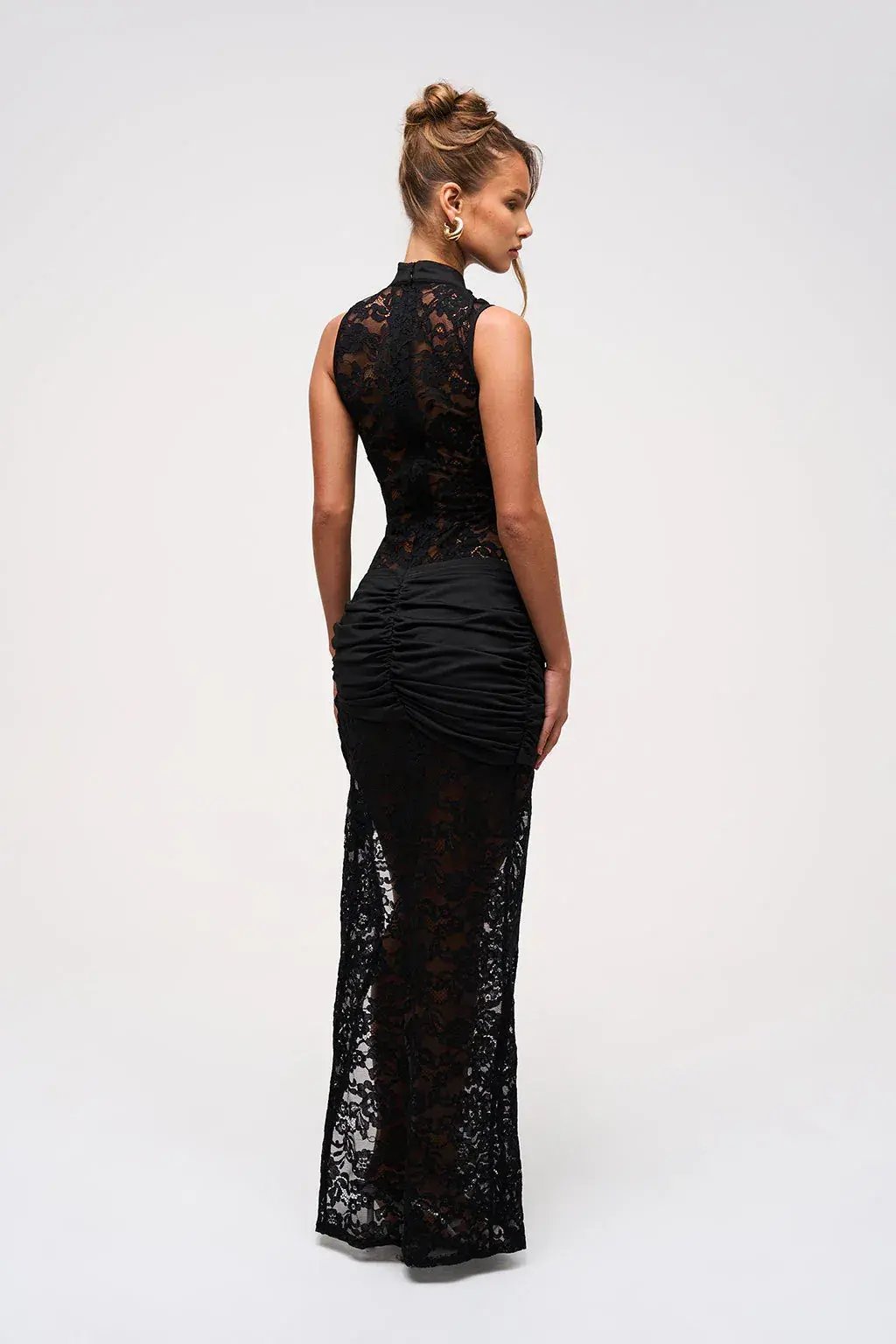 Murci Onyx Lace Keyhole Maxi Dress Black Size 8/S photo 3