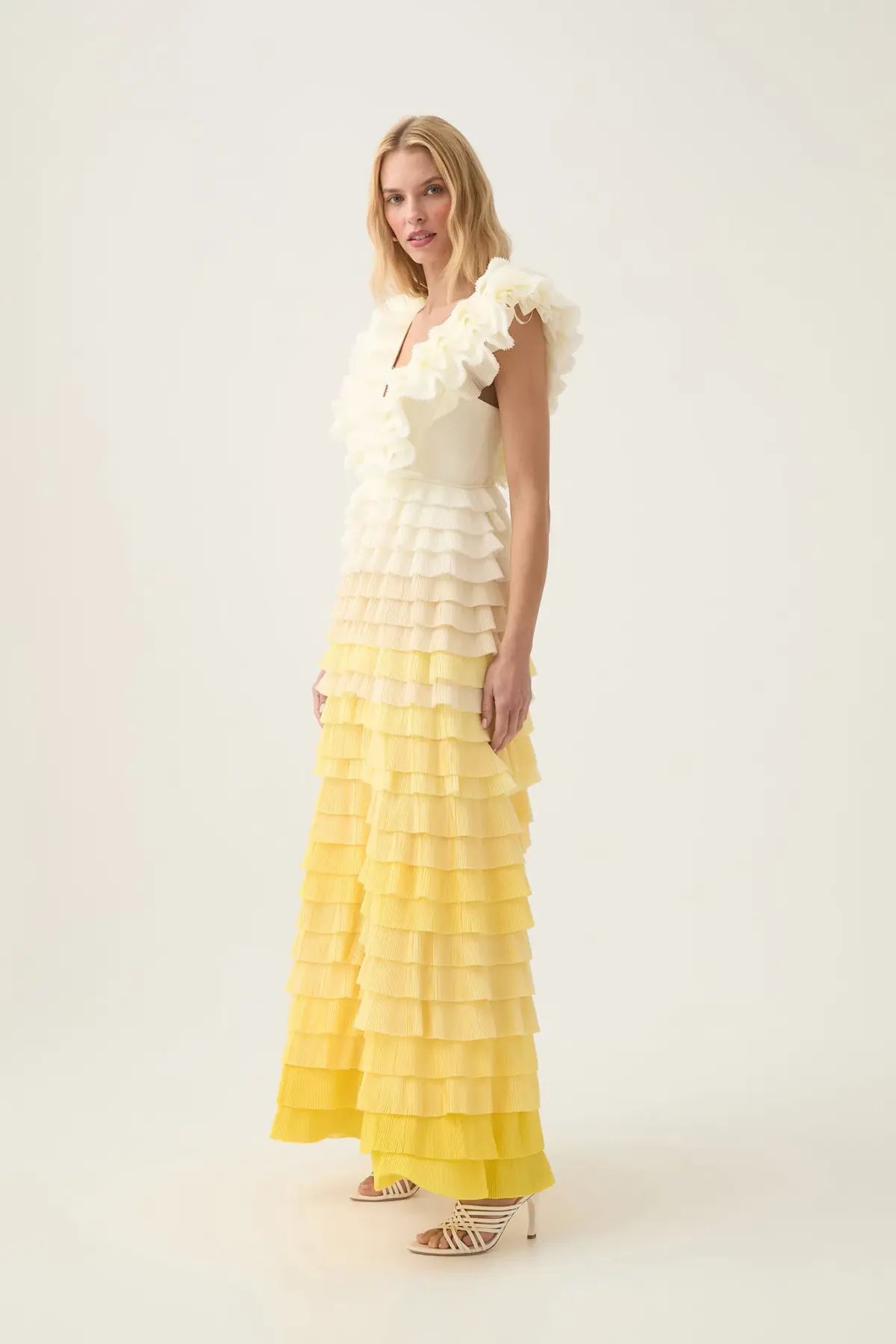 Aje Reflection Ombre Gown in Ivory/Acacia Yellow Size AU 14 photo 5