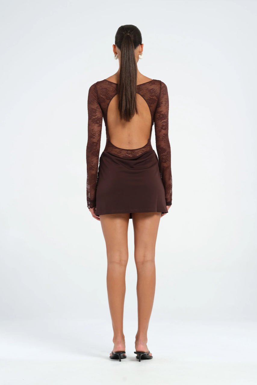Benni Oskar Mini Dress - Chocolate photo 2