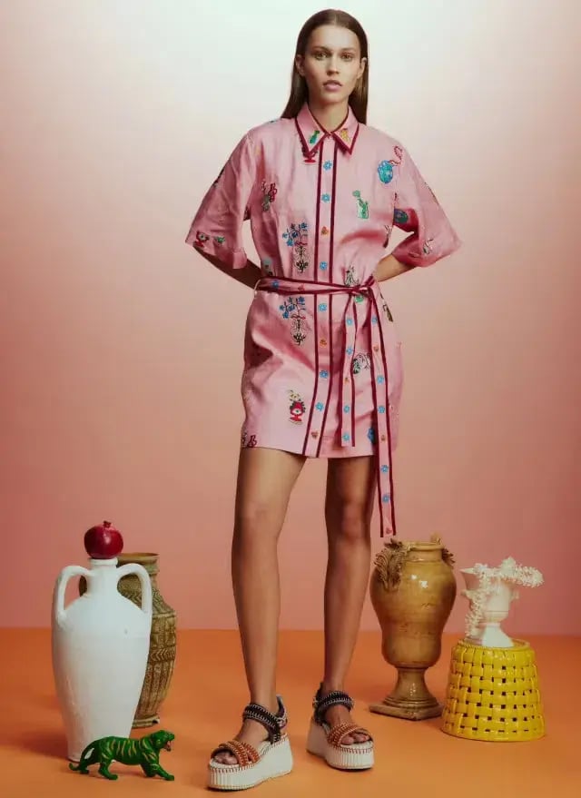 Alemais Timmy Embroidered Mini Dress Pink Size 10 AU photo 4