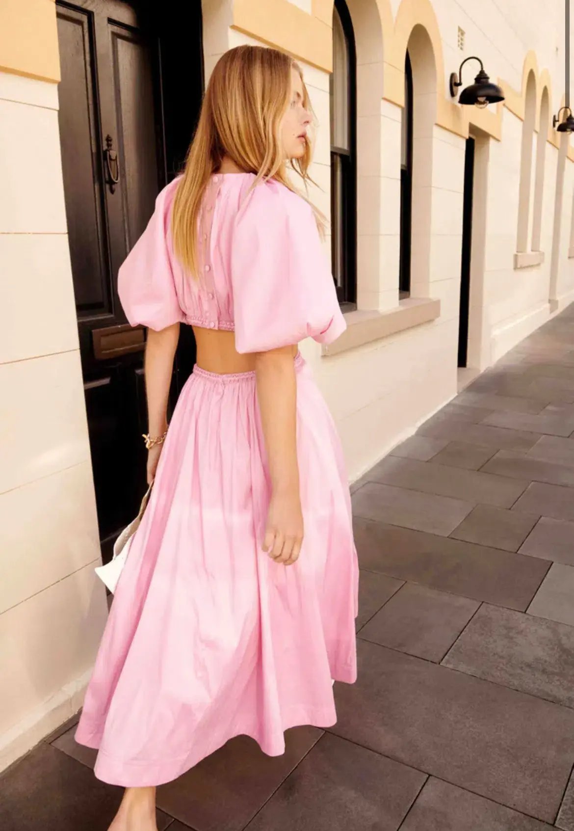 Aje Capucine Puff Sleeve Midi Dress Bon Bon Pink Size AU 8 photo 4