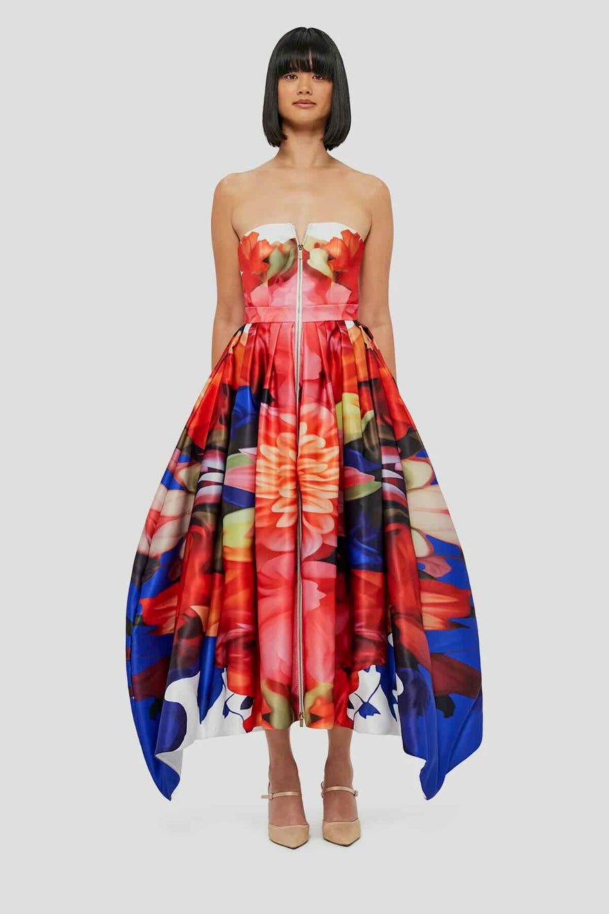 Leo Lin Norine Bustier Midi Dress - Kaleidoscope Print photo 2