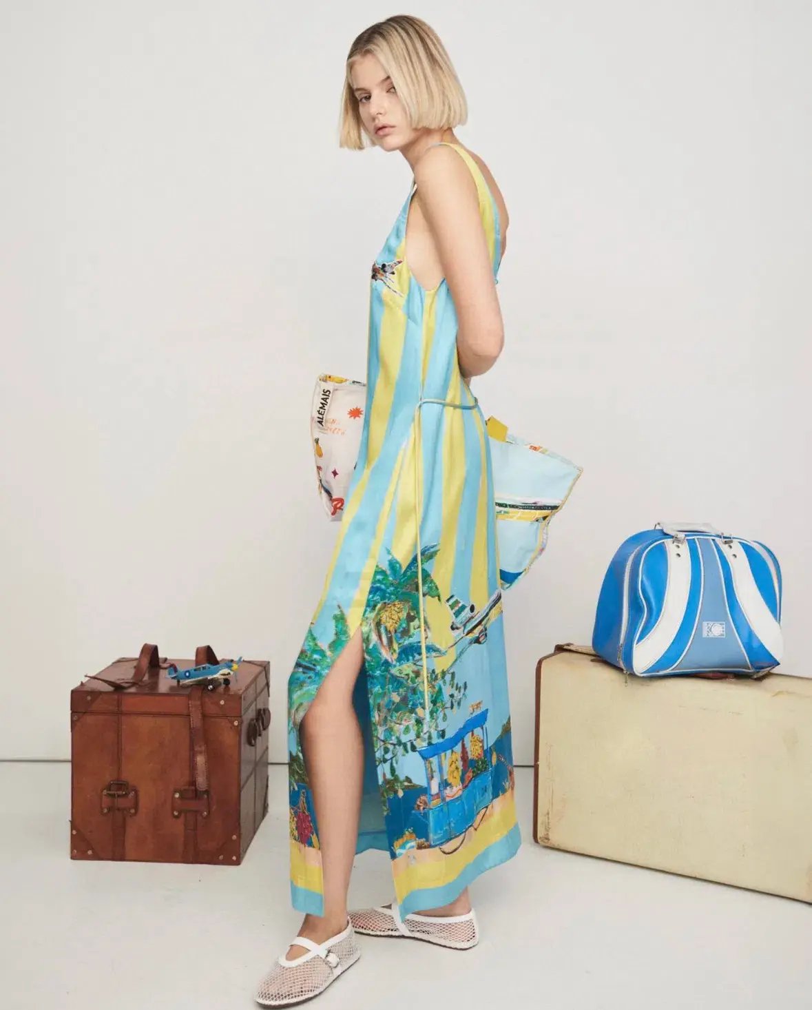 Alemais All Aboard Sleeveless Midi Dress Multi Size 14 photo 2