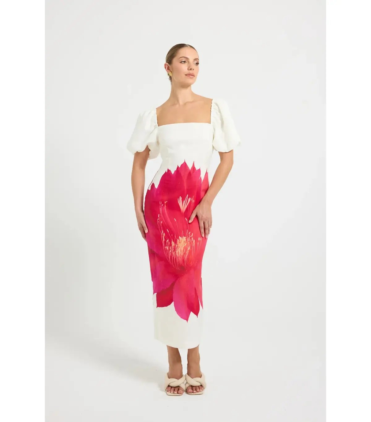 Pasduchas Aurelia Sleeve Midi Dress Floral Size AU 12 photo 2